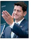  ?? The New York Times/ERIN SCHAFF ?? House Speaker Paul Ryan said Tuesday that Russian President Vladimir Putin would not be invited to address Congress.