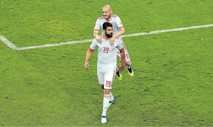  ?? Foto: Efe ?? Diego Costa celebra uno de sus dos goles ante Portugal.