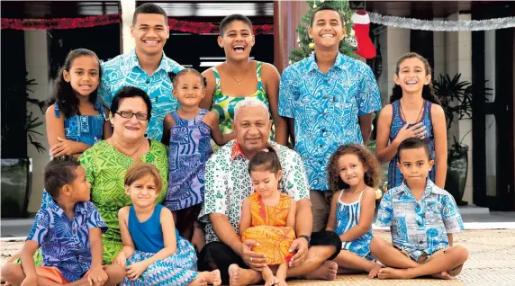  ?? Photo: DEPTFO News ?? “Bula and Merry Christmas from the Bainimaram­as (Missing: David, RubyAnn, Lisa-Maree, Maja, Litiana, Epeli, Frances).