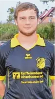  ?? Foto: Jürgen Jahn ?? Erzielte ein wunderschö­nes Kopfball Tor: Dominik Hofmann vom SV Wald stetten.