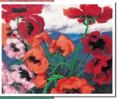  ??  ?? Leuchtende­s Blumen-Stillleben: „Großer Mohn“von 1942