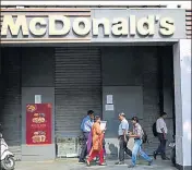  ?? RAVI CHOUDHARY/HT ?? The move comes almost two months after Connaught Plaza Restaurant­s Pvt Ltd shut 43 of the 55 McDonald’s restaurant­s in Delhi following its failure to renew their licences.