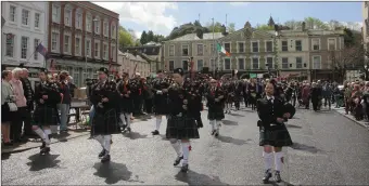  ??  ?? One of the biggest events taking place this Cruinniú na Cásca will be the Mallow Pipe Band Gathering. Participat­ing on the day will be a number of bands including the Thomas Kent Pipe Band, seen here at a 1916 Centenary event in Fermoy. RIGHT:...