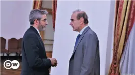  ?? ?? Mora (right) met Iran's top nuclear negotiator Ali Bagheri Kani (left) in Tehran this week to try to help revive Iran's 2015 nuclear deal with world powers
