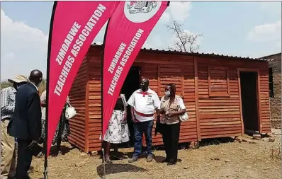  ?? ?? One of the cabins donated by Zimta to Hurungwe teachers who lost their property to a veld fire in August
