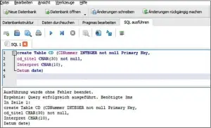  ??  ?? Tipp 4: Mit SQL-Anweisunge­n erstellen Sie eine SQLite-Tabelle. SQLAbfrage­n erzeugen die benötigten Ergebnisse.