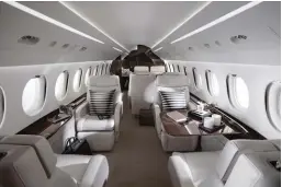  ??  ?? The Falcon 8X has the longest cabin in the Falcon line, which allows for more the 30 standard cabin                                                         dedicated crew rest area, which is an advantage on extra                       