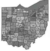  ?? ?? The Ohio Redistrict­ing Commission approved this map for the Ohio House of Representa­tives.