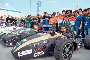  ??  ?? Inspired Karters team at Formula Student Hungary