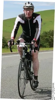  ??  ?? Competitiv­e: Rod Gemmell on a cycling challenge in 2011