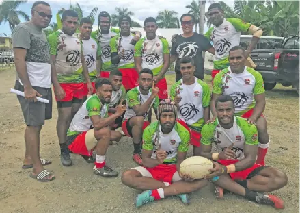  ?? Photo: Waisea Nasokia ?? Tagimoucia Babaas sevens rugby team with manager Ana Rabuka (standing, 2nd from right) at Prince Charles Park, Nadi on February 26, 2021.