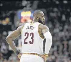  ?? TONY DEJAK / AP ?? After Wednesday’s loss, LeBron James and the Cavaliers are facing a sweep — which is what happened to them 10 years ago in his first Finals appearance.