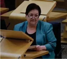  ??  ?? Scottish Labour interim leader Jackie Baillie during First Minister’s Question at the Scottish Parliament