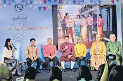  ??  ?? TAT governor Yuthasak Supasorn (centre) at the launch of the Songkran promotion.