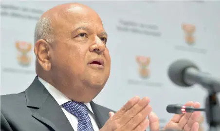  ?? PICTURE: GCIS ?? MAN WITH A PLAN: Finance Minister Pravin Gordhan at his recent pre-Budget speech media briefing. His reinstatem­ent at the helm at the end of last year was widely regarded as an attempt to shore up an economy battered by credit rating agency downgrades.