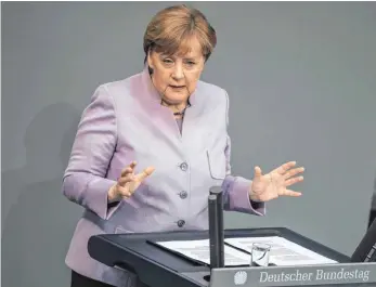  ?? FOTO: DPA ?? Klare Worte in Richtung London und Ankara: Bundeskanz­lerin Angela Merkel (CDU).
