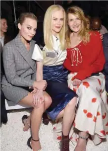  ?? AFP photos ?? Actors Margot Robbie, Nicole Kidman, and Laura Dern attend the Calvin Klein Collection front row during New York Fashion Week at New York Stock Exchange in New York City. —
