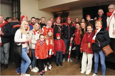  ??  ?? Group of Charlevill­e supporters pictured at the Croke Park Hotel on Sunday last.