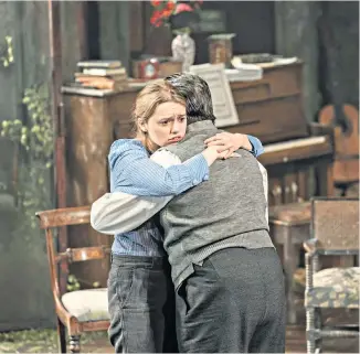  ??  ?? Unforced: Aimee Lou Wood as Sonya in the most recent West End production of Uncle Vanya, by Chekhov, right