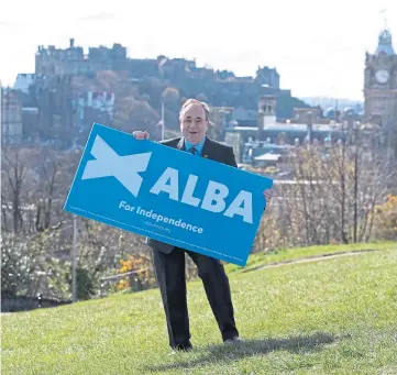  ??  ?? FOCUS: Alex Salmond says only the Alba Party is treating independen­ce as a priority.