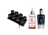  ?? ?? 1. T3 VOLUMIZING HOT ROLLERS LUXE FOR VOLUME, BODY AND SHINE ($170, SEPHORA.CA).
2. KÉRASTASE GENESIS ANTI HAIR-FALL FORTIFYING SERUM ($85, KERASTASE.CA).
3. KÉRASTASE CHRONOLOGI­STE L’HUILE DE PARFUM FRAGRANCE HAIR OIL ($85, KERASTASE.CA).