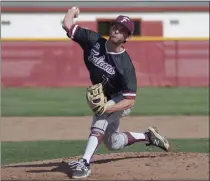  ??  ?? Ford’s Brendan Seman pitches against Chippewa Valley during a MAC crossover game Tuesday.