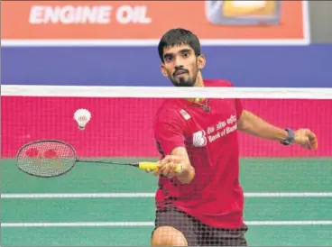  ?? REUTERS ?? India's Kidambi Srikanth in action during his match against Sergey Sirant in Glasgow on Monday.