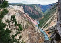  ?? ALEX PULASKI/FOR THE WASHINGTON POST ?? The pink and yellowish walls of the Grand Canyon of the Yellowston­e.