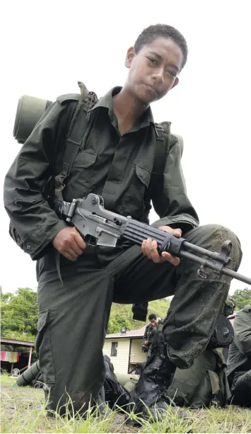  ?? Photo: Ronald Kumar ?? Recruit Frances Valentine, 21, after seven weeks of training at Togalevu Naval training base on April 07, 2018.