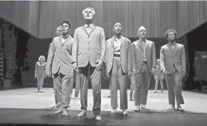  ?? DAVID LEE/HBO ?? David Byrne, center, in “David Byrne’s American Utopia,” now streaming on HBO Max.