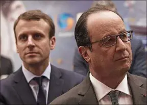  ??  ?? Macron refuse d’être catalogué comme l’héritier politique de Hollande.