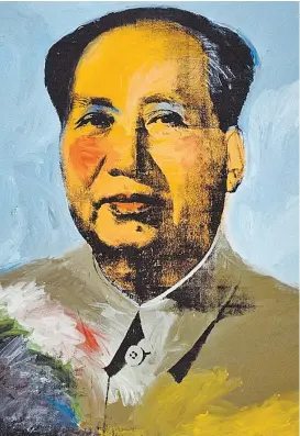  ??  ?? Retrato de Mao Tse-tung, serigrafía realizada en 1972.