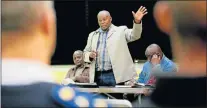  ?? Picture: FREDLIN ADRIAAN ?? STRAIGHT TALKING: Sanco’s Uitenhage regional chairman Nceba Plaatjies speaking yesterday