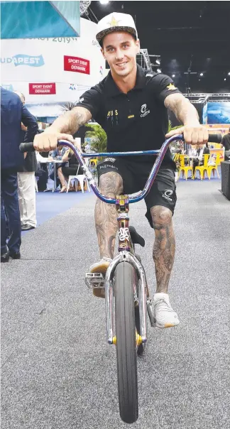  ?? Picture: TIM MARSDEN ?? BMX competitor Logan Martin at SportAccor­d on the Gold Coast.