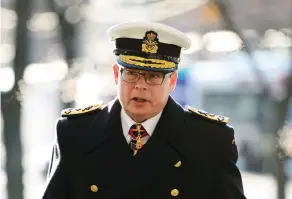  ?? SEAN KILPATRICK / THE CANADIAN PRESS ?? Vice-Admiral Mark Norman arrives at the courthouse in Ottawa on Wednesday.