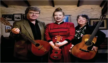  ??  ?? Greenshine - Noel Shine, Ellie Shine and Mary Greene - pictured at home in Reinaree.