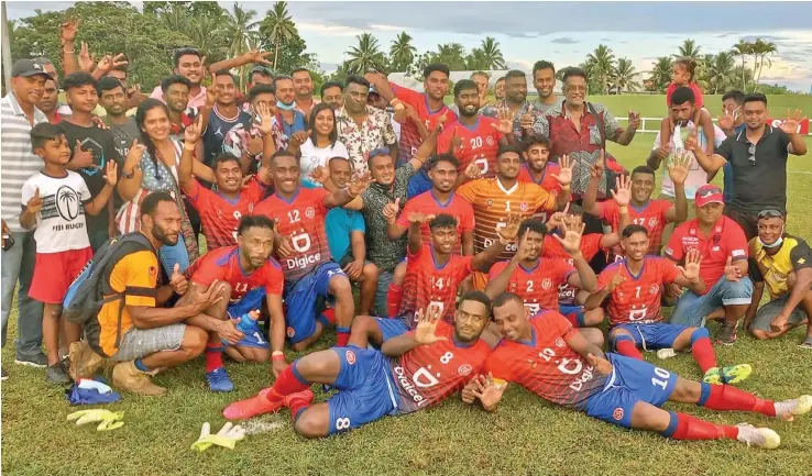  ?? Photo: Waisea Nasokia ?? Members of the Navua team with fans after they won against Nadroga at Lawaqa Park, Sigatoka on December 18, 2021.