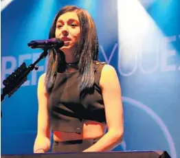  ?? BRUCE CORN/CORRESPOND­ENT ?? Christina Grimmie performs at The Plaza Live on June 10, 2016. She was fatally shot later that night by Kevin Loibl, a troubled man whose fandom grew into a dark obsession.
