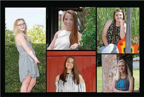  ?? Terrance Armstard/News-Times ?? Finalists: The finalists for 2017 Nexans-AmerCable/News-Times Female Scholar-Athlete of the Year are, clockwise from left, El Dorado's Alexie Pope, Smackover's Tessa Watson, El Dorado's Caroline Humphreys, Parkers Chapel's Allison Rogers and...