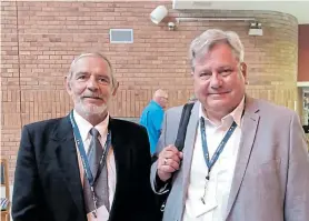  ?? Picture: GUY ROGERS ?? COMPELLING SPEAKERS: State prosecutor Martin le Roux, left, and Stop Illegal Fishing founder Per Erik Bergh at the second FishForce Dialogue at NMU yesterday