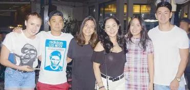  ??  ?? (From left) Rosie Kelly, Stefano Marcelo, Claudia Tagle, Marielle Litton, Isabella Oca and Matt Singson.