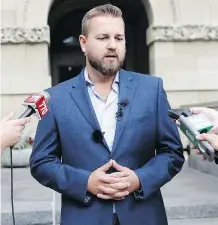  ?? LEAH HENNEL/FILES ?? Derek Fildebrand­t was the only MLA to vote against Bill 9 Wednesday, since every United Conservati­ve member refused to vote.