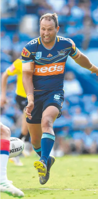  ?? Picture: AAP/DAVE HUNT ?? Tyrone Roberts will captain the Titans for the remainder of 2019.