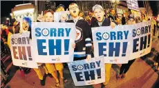  ?? JOHN WOODS/THE CANADIAN PRESS/FILES ?? Winnipeg Jets fans have turned Portage and Main into a celebratio­n point for everything Canadiana this spring, with their club in the NHL Western Conference finals.