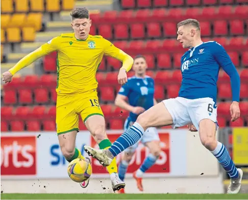  ??  ?? FOCUSED: Liam Gordon is desperate for three points against Ross County to boost Saints’ push for a top six place.