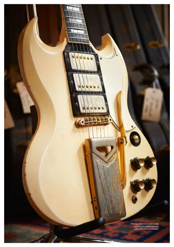  ??  ?? The top-of-the-line Custom model featured gold-plated hardware and a white finish as standard