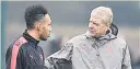  ??  ?? TOP BOSS Aubameyang with Wenger