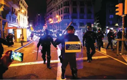  ?? EP ?? Antidistur­bios durante las violentas protestas en Barcelona