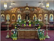  ?? SUBMITTED PHOTO ?? The Plaschanit­za (the cloth that depicts the image of Christ in the tomb) is on display on Holy Friday at Holy Trinity Orthodox Church in Pottstown. More than 250 million Orthodox Christians across the world are preparing to celebrate Pascha (Easter) on May 5.