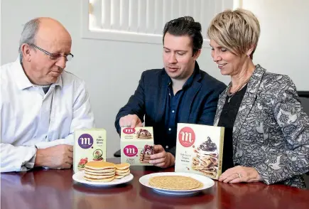  ??  ?? Marcel’s Pancakes, run by Marcel Naenen, left, Rafael Porto Carrero and Ingrid Vercammen, rebranded with a new look and imagery to better reflect the company’s aim to be the modern pancake kitchen.